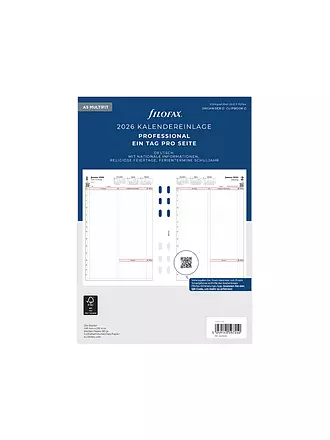 FILOFAX | Kalendereinlage Tag Professional deutsch A5 2026 | 